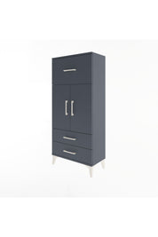 Arges Dolap 2 Raflı 3 Çekmeceli 2 Kapaklı 60x30x134 Antrasit-Antrasit