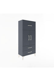 Arges Dolap 2 Raflı 3 Çekmeceli 2 Kapaklı 60x30x134 Antrasit-Antrasit
