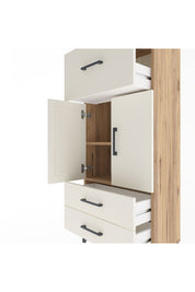 Arges Dolap 2 Raflı 3 Çekmeceli 2 Kapaklı 60x30x134 Çam-Aytaşı