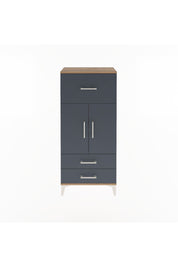 Arges Dolap 2 Raflı 3 Çekmeceli 2 Kapaklı 60x30x134 Çam-Antrasit