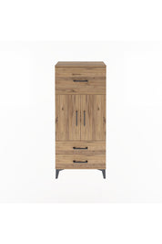 Arges Dolap 2 Raflı 3 Çekmeceli 2 Kapaklı 60x30x134 Çam-Çam