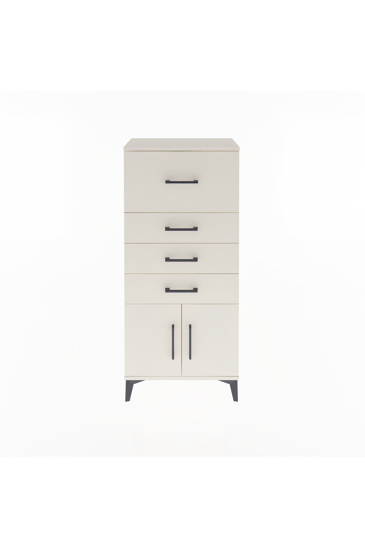 Arges Dolap 4 Çekmeceli 2 Kapaklı 60x30x134 Aytaşı-Aytaşı