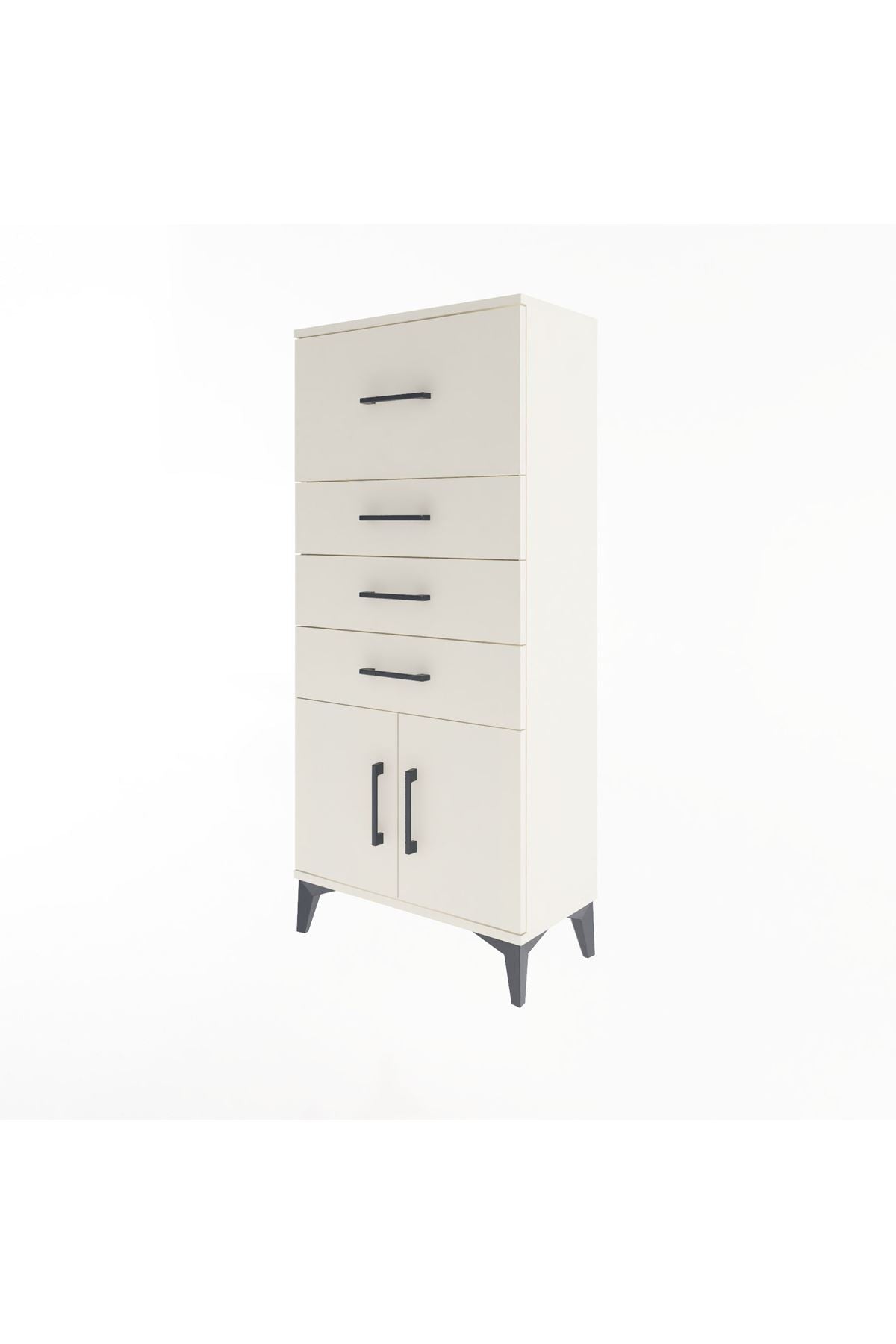 Arges Dolap 4 Çekmeceli 2 Kapaklı 60x30x134 Aytaşı-Aytaşı