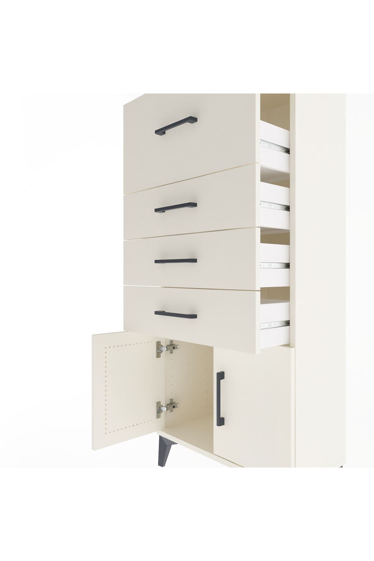 Arges Dolap 4 Çekmeceli 2 Kapaklı 60x30x134 Aytaşı-Aytaşı