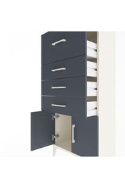 Arges Dolap 4 Çekmeceli 2 Kapaklı 60x30x134 Aytaşı-Antrasit