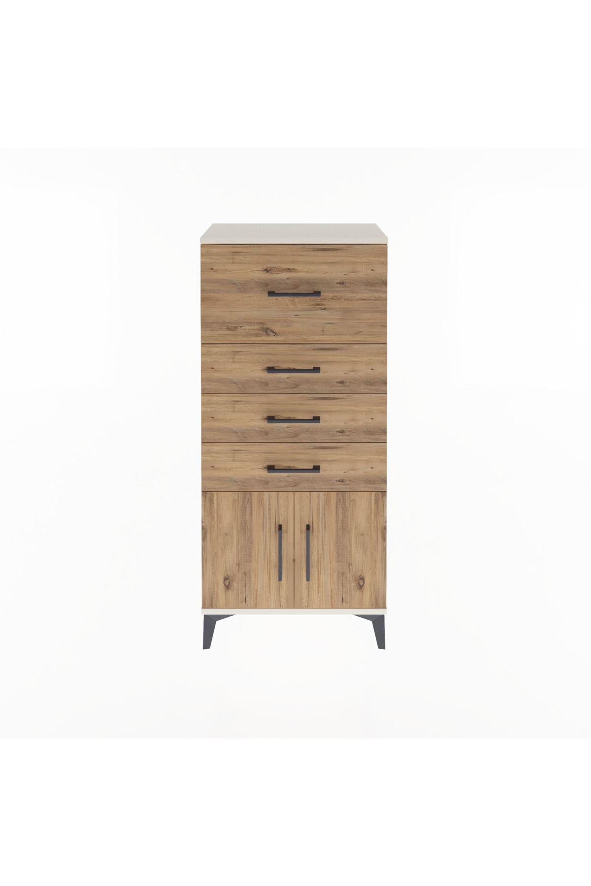 Arges Dolap 4 Çekmeceli 2 Kapaklı 60x30x134 Aytaşı-Çam