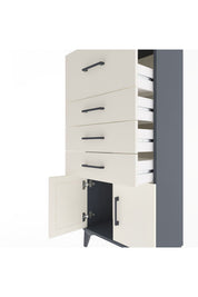 Arges Dolap 4 Çekmeceli 2 Kapaklı 60x30x134 Antrasit-Aytaşı