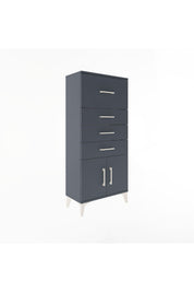 Arges Dolap 4 Çekmeceli 2 Kapaklı 60x30x134 Antrasit-Antrasit