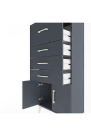 Arges Dolap 4 Çekmeceli 2 Kapaklı 60x30x134 Antrasit-Antrasit