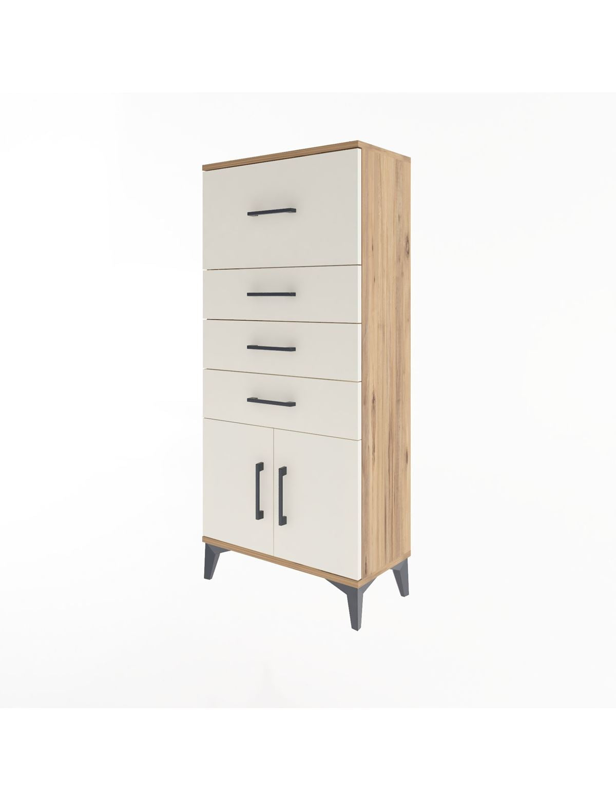 Arges Dolap 4 Çekmeceli 2 Kapaklı 60x30x134 - S17M093V7A