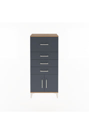 Arges Dolap 4 Çekmeceli 2 Kapaklı 60x30x134 Çam-Antrasit