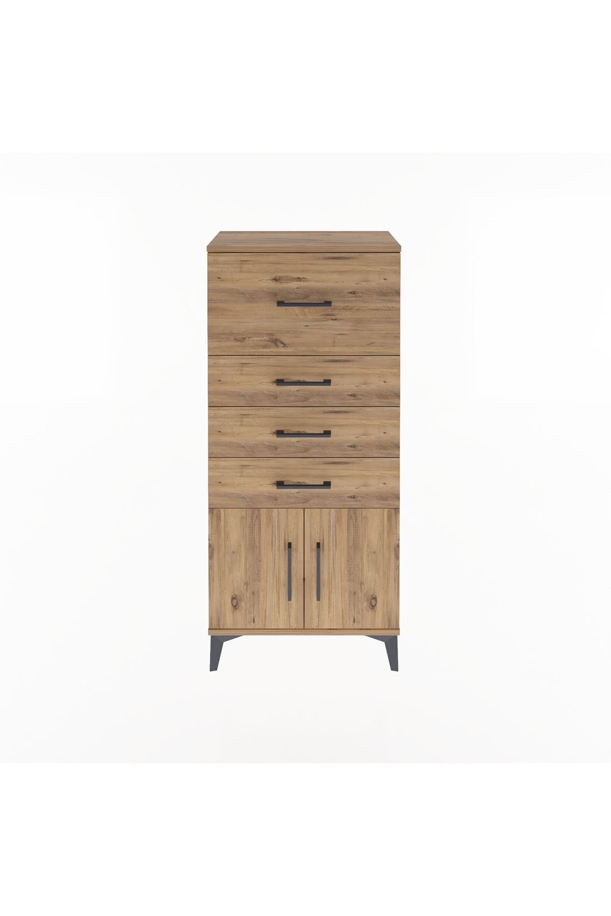 Arges Dolap 4 Çekmeceli 2 Kapaklı 60x30x134 Çam-Çam