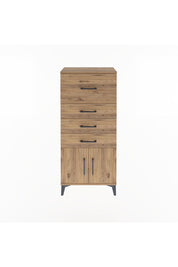 Arges Dolap 4 Çekmeceli 2 Kapaklı 60x30x134 Çam-Çam