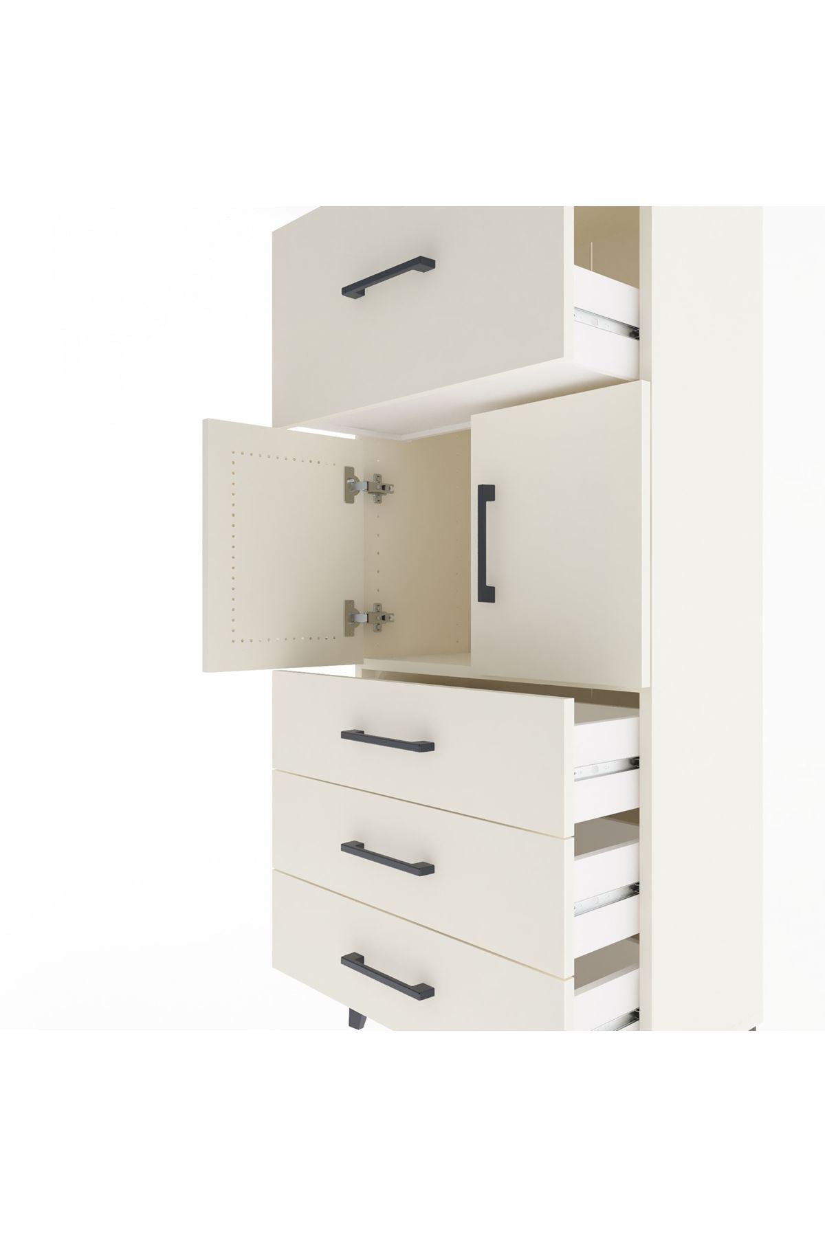 Arges Dolap Tek Raflı 4 Çekmeceli 2 Kapaklı 60x30x134 Aytaşı-Aytaşı