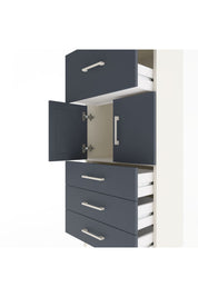 Arges Dolap Tek Raflı 4 Çekmeceli 2 Kapaklı 60x30x134 Aytaşı-Antrasit