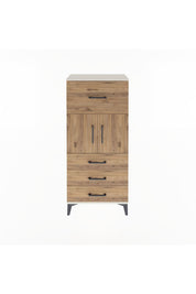 Arges Dolap Tek Raflı 4 Çekmeceli 2 Kapaklı 60x30x134 Aytaşı-Çam