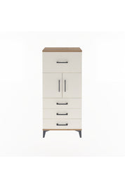Arges Dolap Tek Raflı 4 Çekmeceli 2 Kapaklı 60x30x134 Çam-Aytaşı