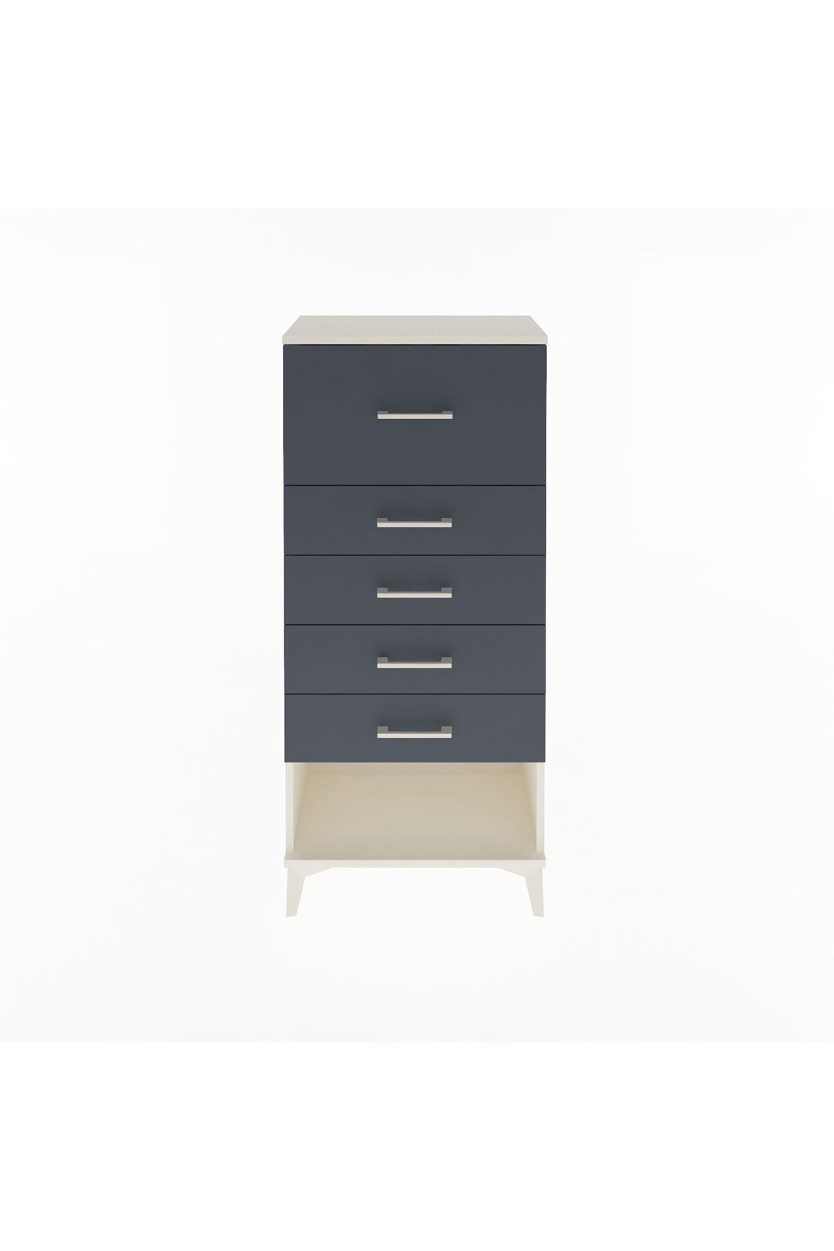 Arges Dolap 5 Çekmeceli 60x30x134 Aytaşı-Antrasit