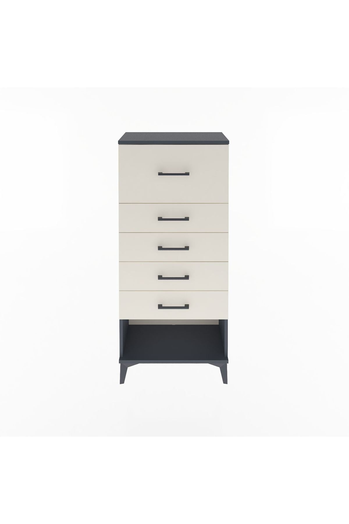 Arges Dolap 5 Çekmeceli 60x30x134 Antrasit-Aytaşı