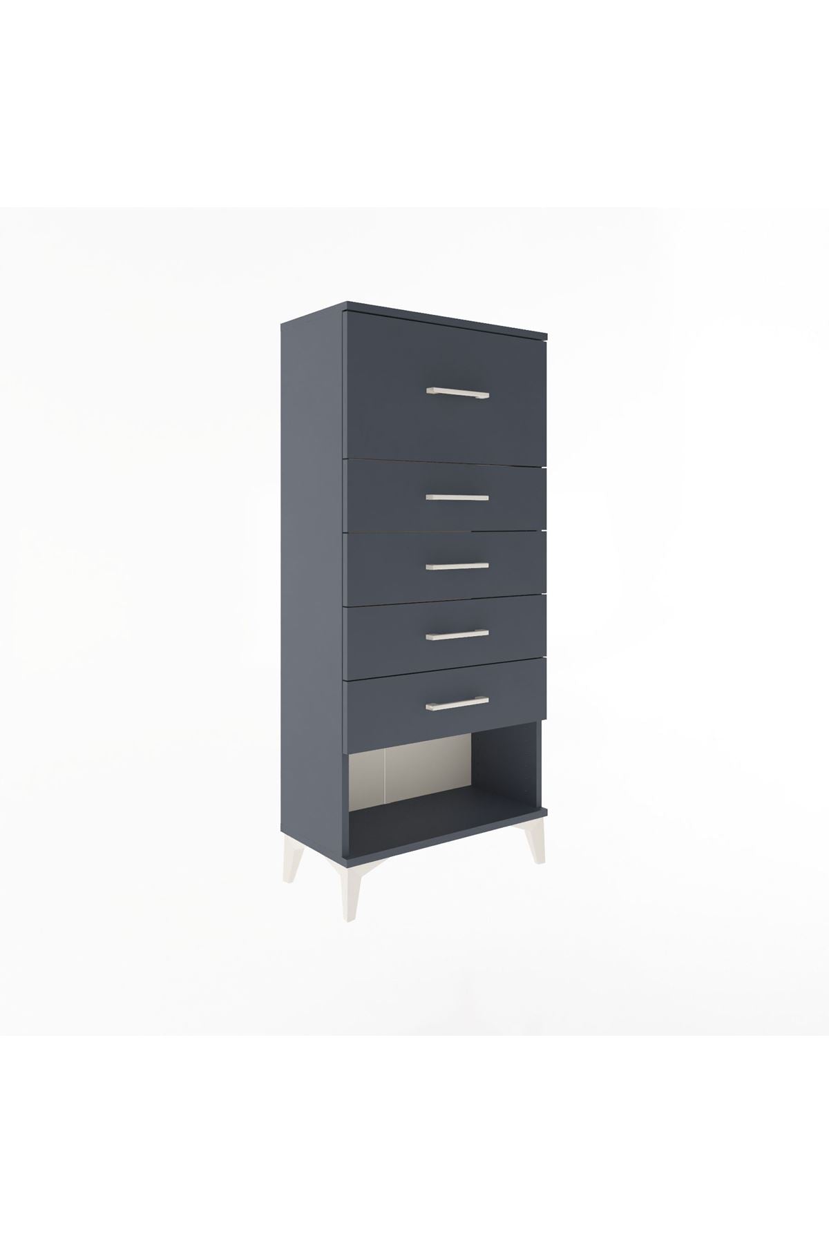 Arges Dolap 5 Çekmeceli 60x30x134 Antrasit-Antrasit