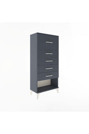 Arges Dolap 5 Çekmeceli 60x30x134 Antrasit-Antrasit