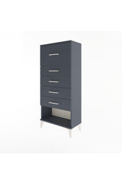 Arges Dolap 5 Çekmeceli 60x30x134 Antrasit-Antrasit