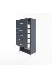 Arges Dolap 5 Çekmeceli 60x30x134 Antrasit-Antrasit