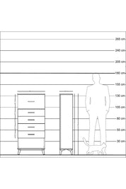 Arges Dolap 5 Çekmeceli 60x30x134 Antrasit-Antrasit