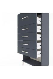 Arges Dolap 5 Çekmeceli 60x30x134 Antrasit-Antrasit