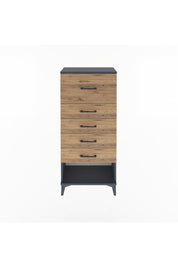 Arges Dolap 5 Çekmeceli 60x30x134 Antrasit-Çam