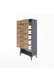 Arges Dolap 5 Çekmeceli 60x30x134 Antrasit-Çam
