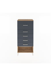 Arges Dolap 5 Çekmeceli 60x30x134 Çam-Antrasit