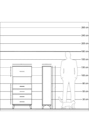 Arges Dolap Tek Raflı 5 Çekmeceli 60x30x134 Aytaşı-Çam