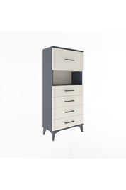 Arges Dolap Tek Raflı 5 Çekmeceli 60x30x134 Antrasit-Aytaşı