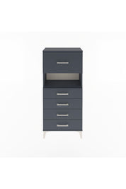 Arges Dolap Tek Raflı 5 Çekmeceli 60x30x134 Antrasit-Antrasit