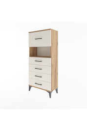 Arges Dolap Tek Raflı 5 Çekmeceli 60x30x134 Çam-Aytaşı