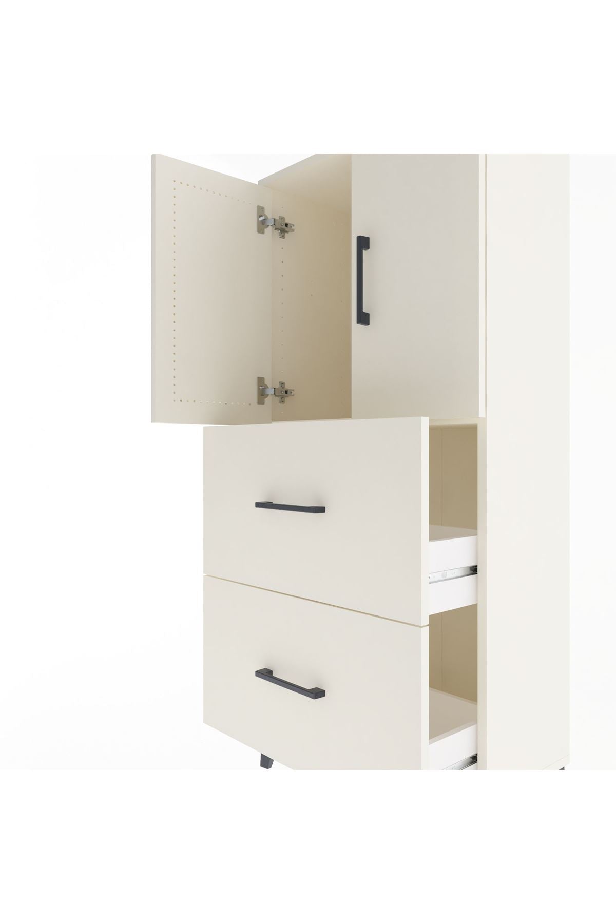 Arges Dolap Tek Raflı 2 Çekmeceli 2 Kapaklı 60x30x134 Aytaşı-Aytaşı