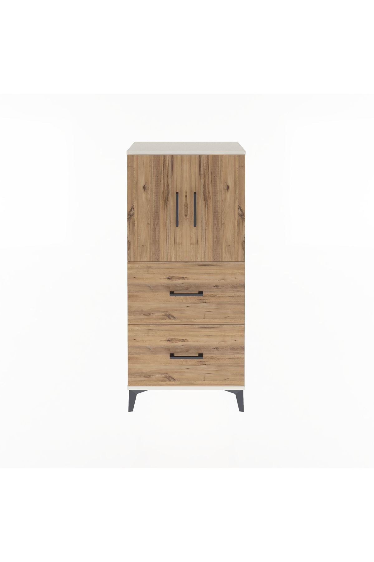 Arges Dolap Tek Raflı 2 Çekmeceli 2 Kapaklı 60x30x134 Aytaşı-Çam