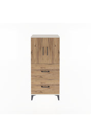 Arges Dolap Tek Raflı 2 Çekmeceli 2 Kapaklı 60x30x134 Aytaşı-Çam