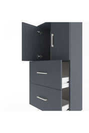 Arges Dolap Tek Raflı 2 Çekmeceli 2 Kapaklı 60x30x134 Antrasit-Antrasit