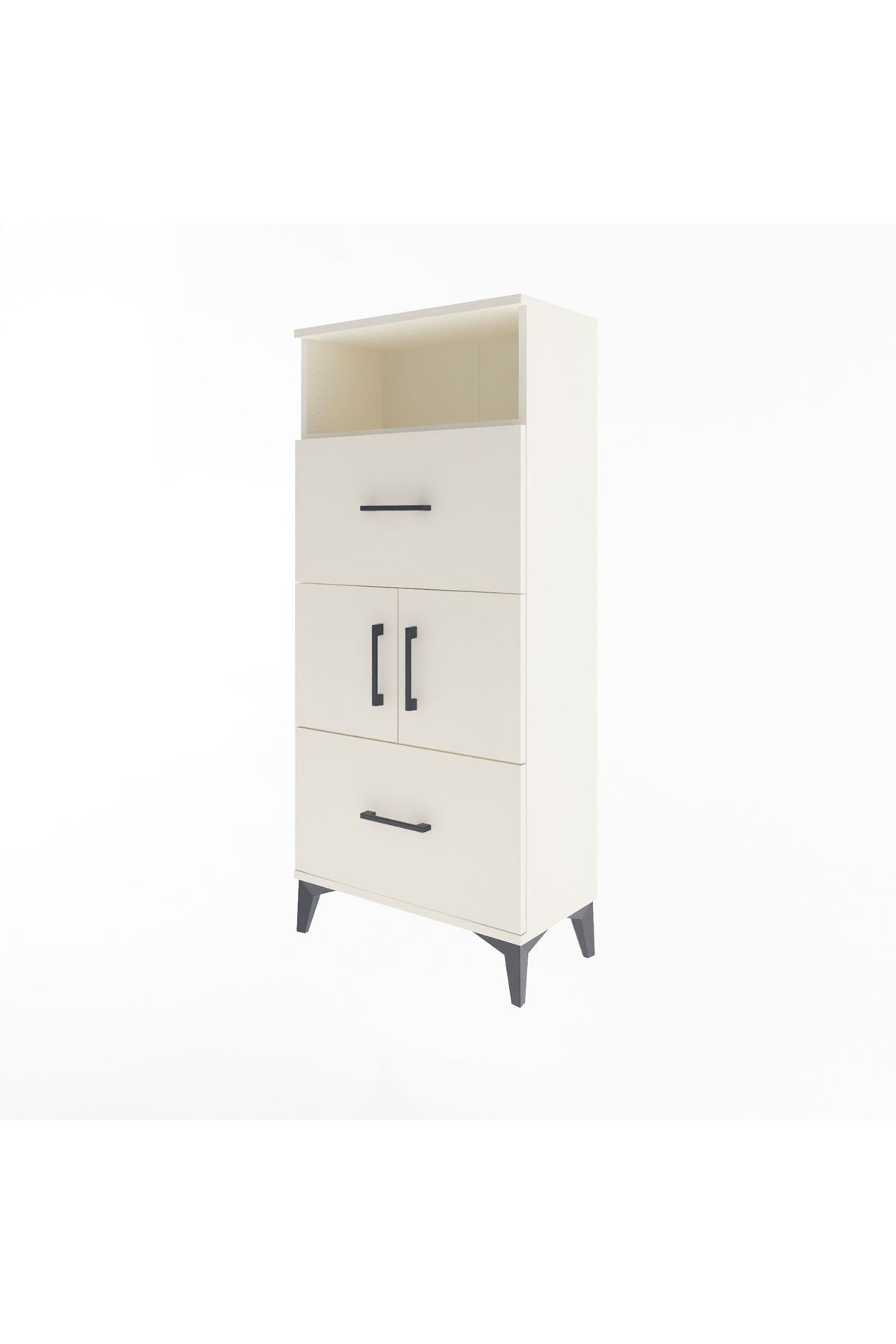 Arges Dolap 2 Raflı 2 Çekmeceli 2 Kapaklı 60x30x134 Aytaşı-Aytaşı