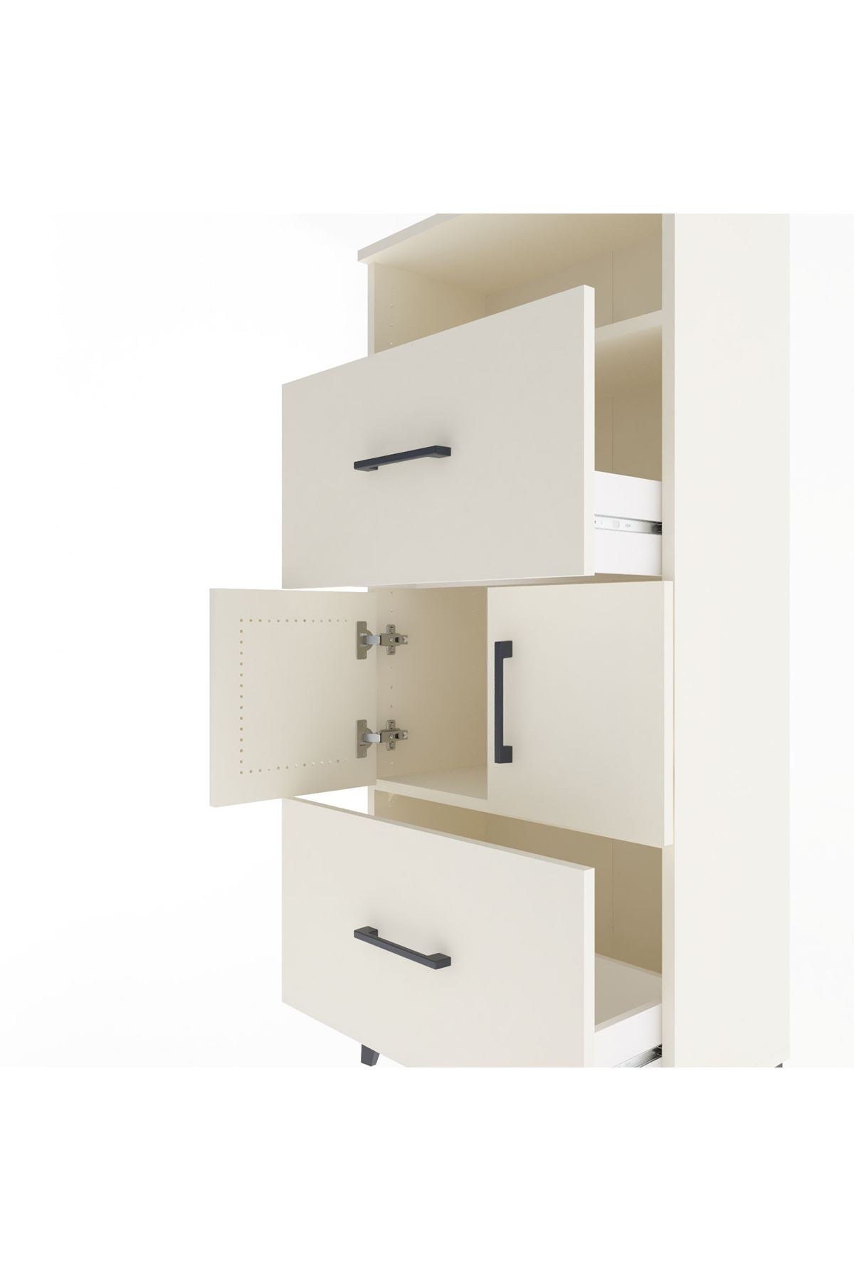 Arges Dolap 2 Raflı 2 Çekmeceli 2 Kapaklı 60x30x134 Aytaşı-Aytaşı