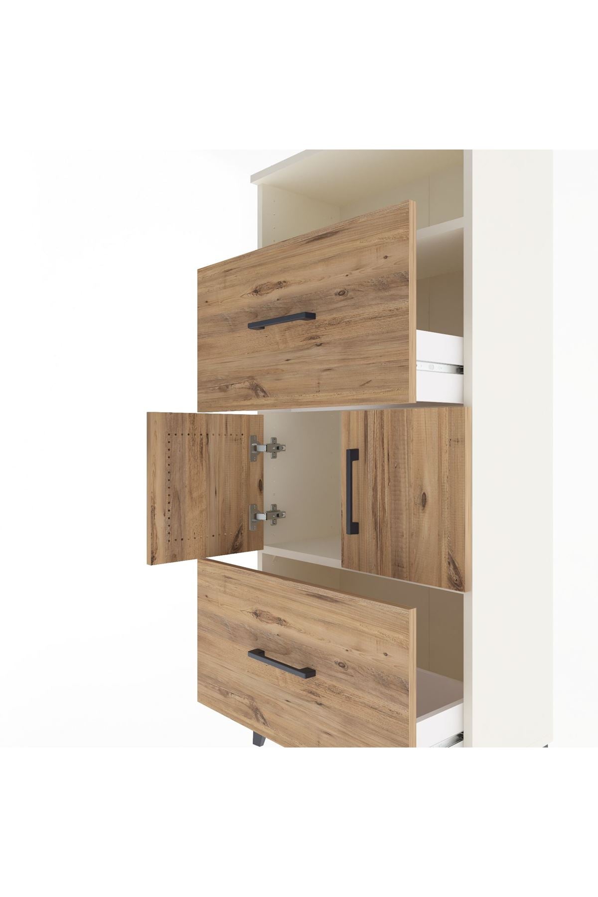 Arges Dolap 2 Raflı 2 Çekmeceli 2 Kapaklı 60x30x134 Aytaşı-Çam