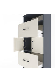 Arges Dolap 2 Raflı 2 Çekmeceli 2 Kapaklı 60x30x134 Antrasit-Aytaşı