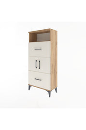 Arges Dolap 2 Raflı 2 Çekmeceli 2 Kapaklı 60x30x134 Çam-Aytaşı