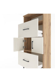 Arges Dolap 2 Raflı 2 Çekmeceli 2 Kapaklı 60x30x134 Çam-Aytaşı