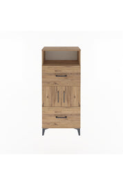 Arges Dolap 2 Raflı 2 Çekmeceli 2 Kapaklı 60x30x134 Çam-Çam