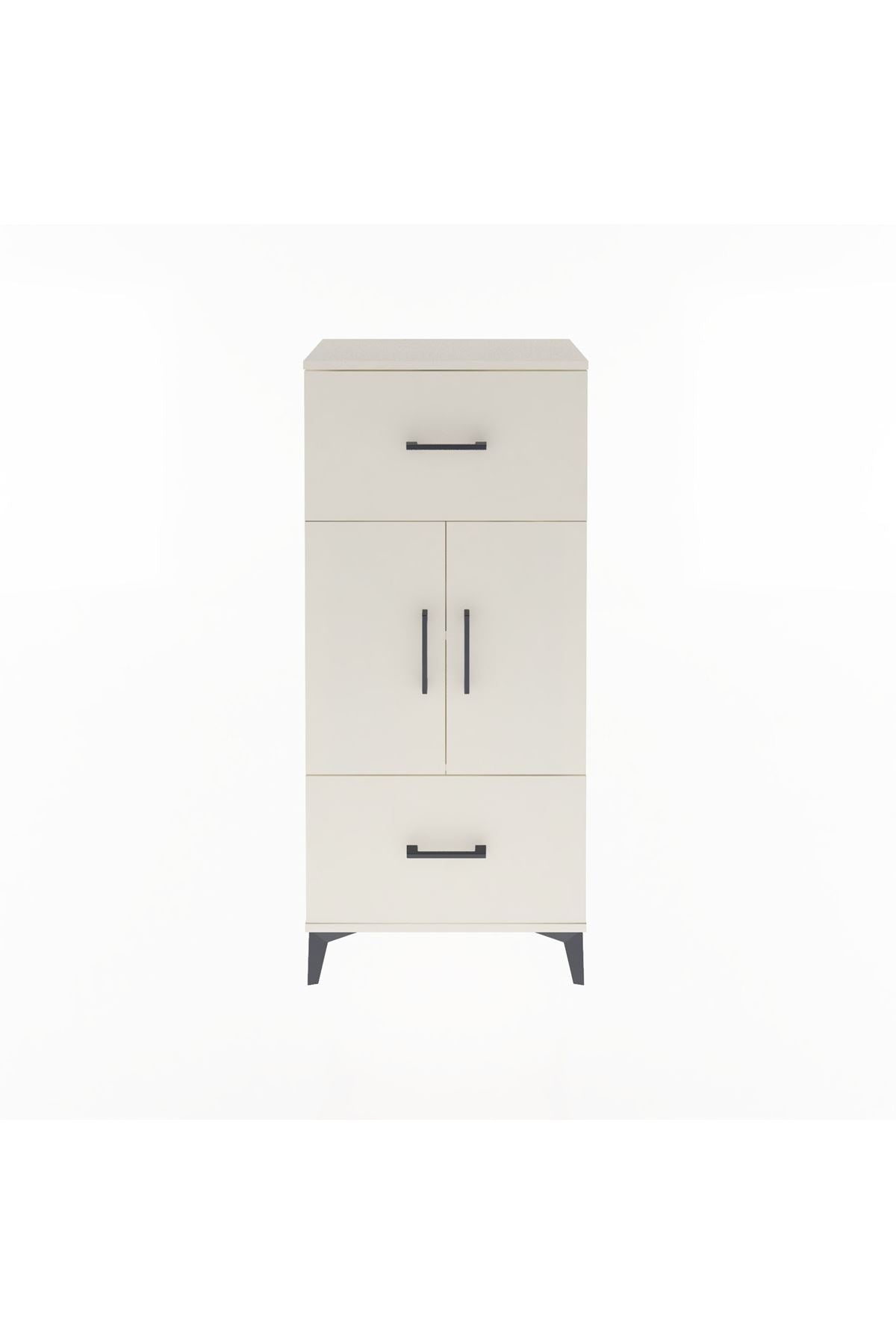 Arges Dolap 2 Raflı 2 Çekmeceli 2 Kapaklı 60x30x134 Aytaşı-Aytaşı