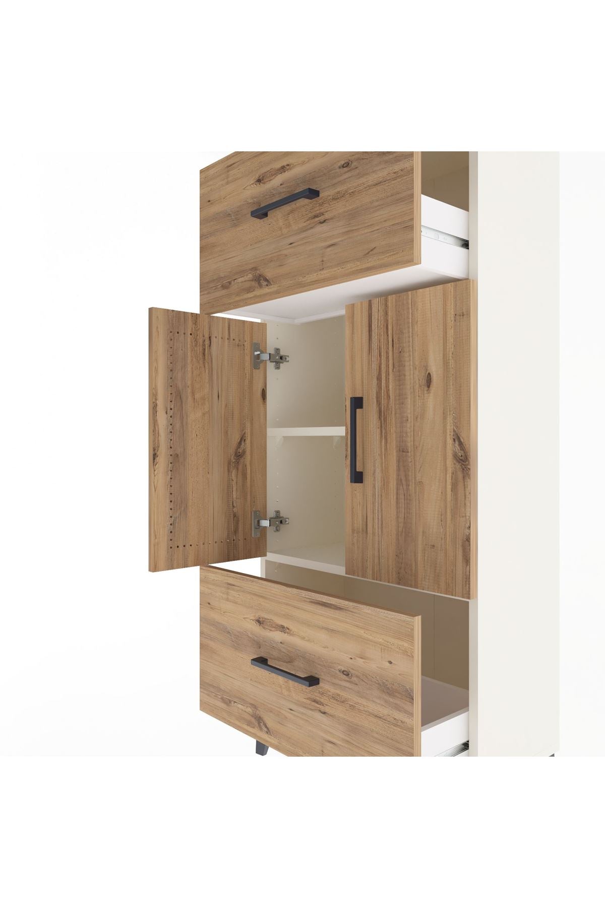 Arges Dolap 2 Raflı 2 Çekmeceli 2 Kapaklı 60x30x134 Aytaşı-Çam