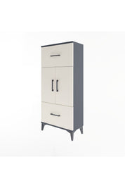Arges Dolap 2 Raflı 2 Çekmeceli 2 Kapaklı 60x30x134 Antrasit-Aytaşı